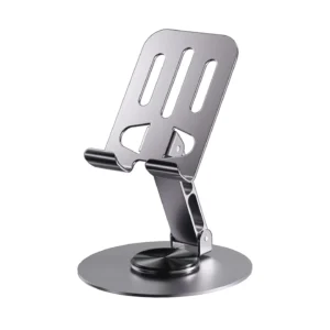 360° Rotating Metal Phone & Tablet Stand – Multi-Angle Adjustable, Foldable & Portable Holder for Smartphones, iPads & Tablets, Desk & Travel Use