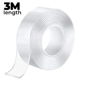 3M Nano Tape – Reusable Transparent Double-Sided Gel Adhesive Tape (3 m Roll) for Home & Office Mounting, Decoration & Cable Management