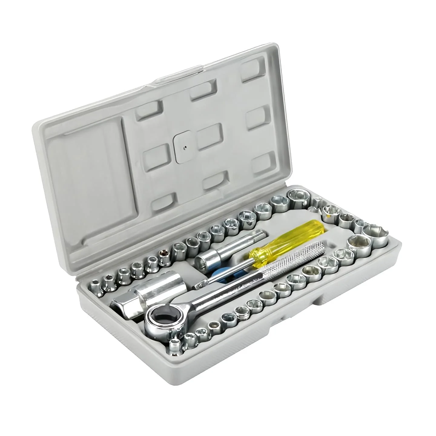 40pcs Aiwa Socket Wrench Tool Kit Durable Stainless Steel Multi-Purpose Repair Set