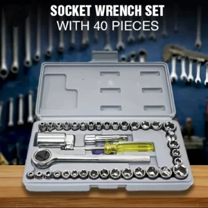 40pcs Aiwa Socket Wrench Tool Kit Durable Stainless Steel Multi Purpose Repair Set 1