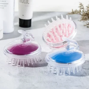 Head Scalp Massage & Shampoo Brush – Soft Silicone Bath & Hair Scalp Massager Random Colors