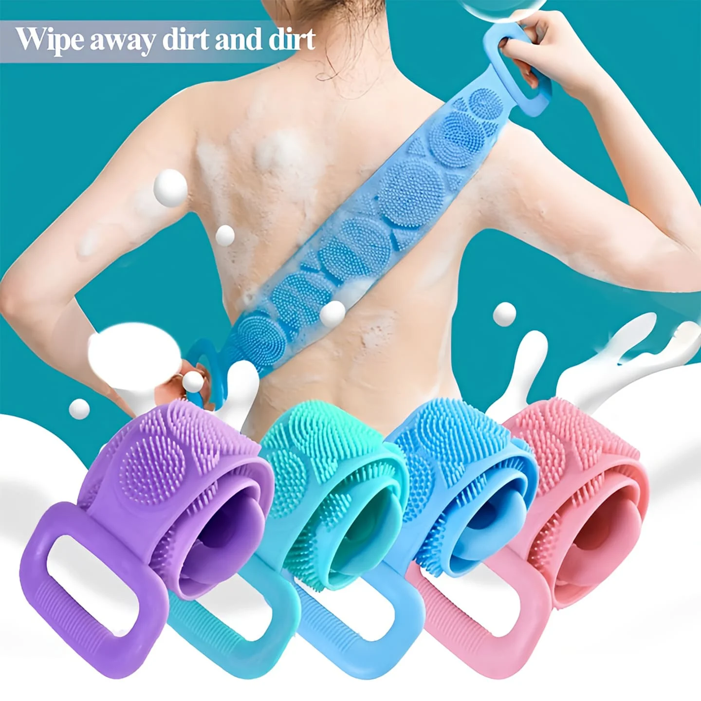 Magic Silicone Back Scrubber – Exfoliating Bath Belt, Deep Clean Body Brush for Shower, Massager & Skin Care