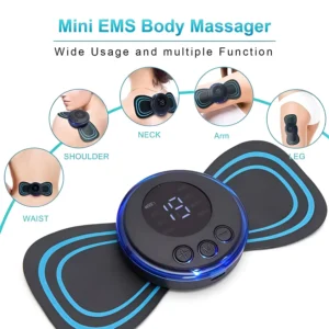 Mini EMS Butterfly Body Massager – Portable Electric Muscle Stimulator with 8 Modes and 19 Intensity Levels for Neck, Shoulder, Back, Waist, Arms, and Legs img1