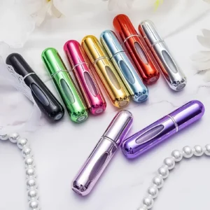 Portable Refillable Mini Perfume Atomizer – 5 mL Aluminum Travel Size Spray Bottle for Fragrance Cologne Essential Oils Random Color 2