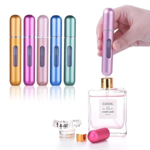 Portable Refillable Mini Perfume Atomizer – 5 mL Aluminum Travel-Size Spray Bottle for Fragrance, Cologne & Essential Oils (Random Color)