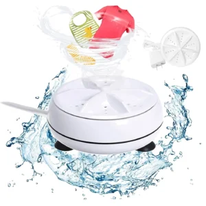Portable USB Mini Turbo Washer – Ultrasonic Travel Washing Machine for Socks, Underwear & Dishes, 1 kg Load, USB-Powered