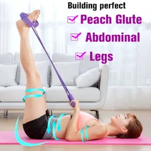Tummy Trimmer Foot Pedal Resistance Band Elastic Sit Up Pull Rope for Abs Legs Full Body Workout Yoga Fitness Pull Rope Random Colors 1