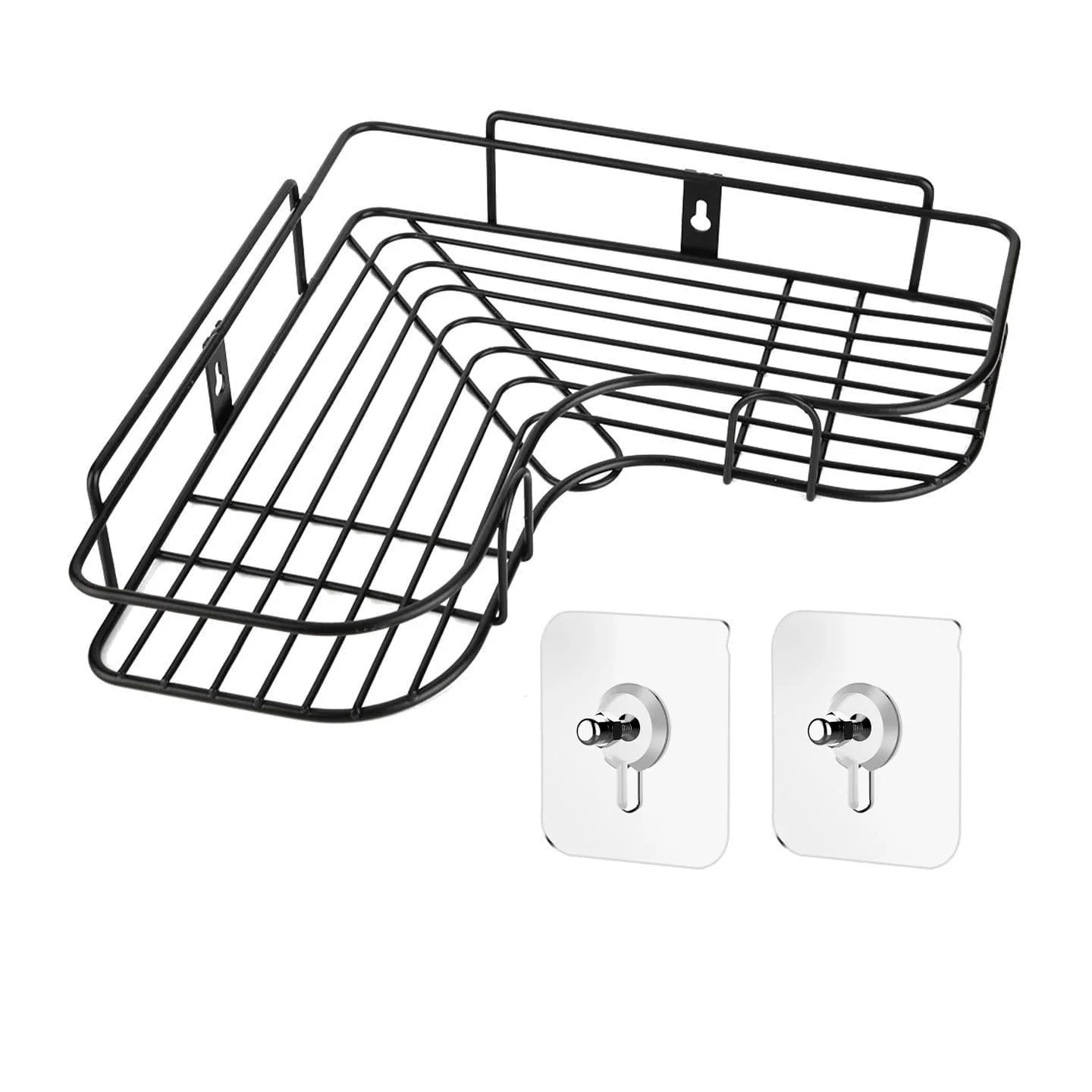 Wall Corner Rack + 2 Self Adhesive Screws – Rust-Resistant GI Steel Corner Shelf for Bathroom & Kitchen Storage