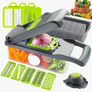 16 in 1 Mandoline Slicer Vegetable Chopper – Multifunctional Food Cutter Dicer Grater with Container for Home Kitchen 1