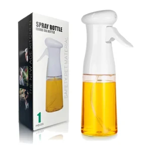 200 ml Oil Spray Bottle Plastic Glass Kitchen Cooking Spray for Olive Oil, Vinegar, BBQ & Healthy Cooking