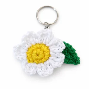 Handmade Crochet Flower Keychain Cute Amigurumi Floral Keyring Boho Handmade Gift for Keys Bags Backpacks 1