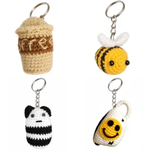 Handmade Crochet Keychain Cute Amigurumi Keyring for Keys, Bags and Gifts