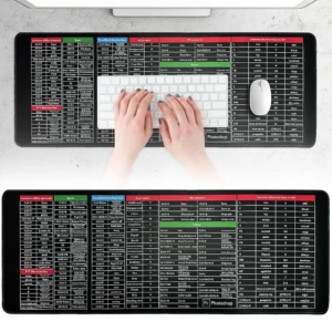 Large Excel Shortcut Keyboard Mouse Pad & Desk Mat 30×80cm Extended Non-Slip Office Table Mat for Work Study Gaming