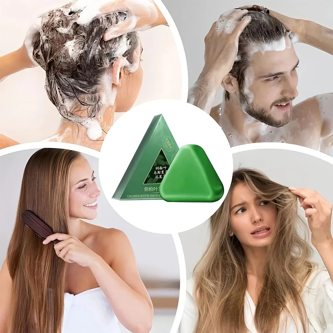 Nature Triangle Shampoo Bar Plant Based Herbal Hair Growth Soap Calming Strengthening Eco Friendly 1