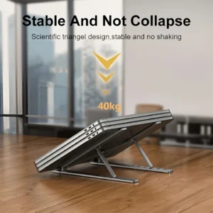Premium Aluminum Foldable Laptop Stand Adjustable Portable Anti Slip Riser for 10–17 Inch Laptops MacBook Notebook Tablet 1