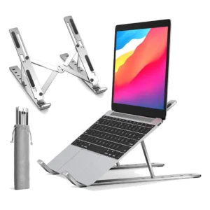 Premium Aluminum Foldable Laptop Stand Adjustable, Portable, Anti-Slip Riser for 10–17 Inch Laptops, MacBook, Notebook & Tablet