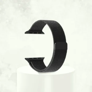 Premium Milanese Magnetic Loop Band for Apple Watch Stainless Steel Strap Compatible with Series 1–9 Ultra SE 42–45mm black