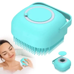 Soft Silicone Bath Brush with Hook. Gentle Body and Scalp Scrubber for Baby, Kids and Adults Exfoliating Shower Brush Random Color