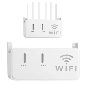 WiFi Router Storage Box & Wall Mount Shelf Universal Cable Organizer Space-Saving Holder for Modem, Set-Top Box & Smart Devices Home & Office Use