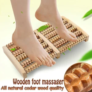 Wooden Foot Roller Massager Manual Reflexology Therapy Tool for Pain Relief Stress Relaxation Foot Care 1