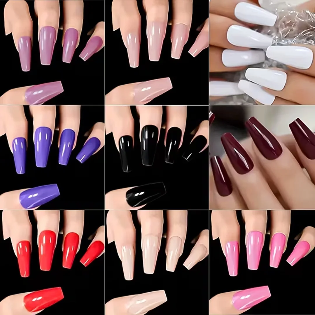 576 Pcs Multicolor Acrylic Artificial Nails Kit | 24 Shades Full Cover Press On Nails with Glue | 12 Sizes Fake Nails Set | Reusable ABS Nail Tips for Women, DIY Nail Art & Salon Use - Image 3