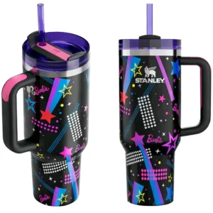 Black Stylish Stanley Barbie Tumbler H2.0 Tumbler 1.18L Limited Edition Double Wall Vacuum Insulated