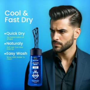 ECRIN Cool Styling Hair Gel 280ml Strong Hold Quick Dry Non Greasy Formula with Active Collagen Long Lasting Mens Hair Styling Gel 1