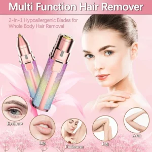 Flawless 2 in 1 Eyebrow Trimmer for Women USB Rechargeable Facial Hair Remover Painless Precision Eyebrow Shaper with Cleaning Brush 1