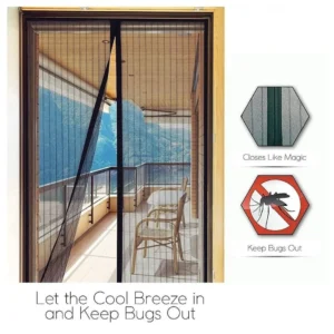 Magic Mesh Magnetic Screen Door Hands Free Mosquito Net Door Curtain with Auto Magnetic Closure Retractable Fly Insect Protection Mesh for Home 1
