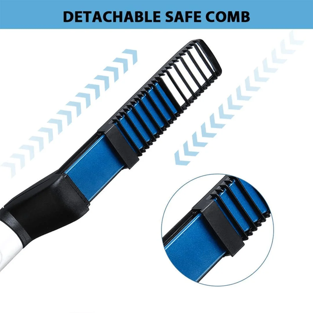 Men’s Hair & Beard Straightener Comb | Electric Multifunction Styling Brush with Quick Heating Ceramic - Image 5