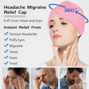 Migraine Relief Cap Hot Cold Therapy Headache Relief Gel Cap for Migraine Sinus Stress Puffy Eyes Reusable Cooling Heating Ice Head Wrap 1
