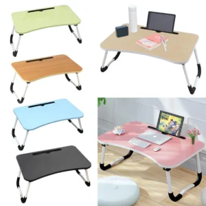 Multi-Purpose Foldable Laptop Table with Tablet Groove & Cup Holder | Ideal for Work, Study, Reading & Meals