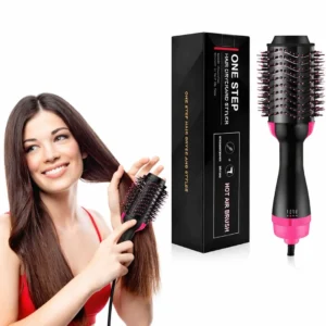 One Step Hot Air Brush 3 in 1 Dryer Straightener Volumizer for Effortless Styling 1