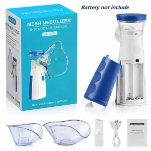 Portable Mesh Nebulizer 0.5L Machine JSL-W302 with Masks & Mini Inhaler for Kids & Adults