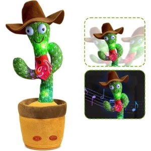 Rechargeable Dancing Cactus Toy with Hat Interactive Singing Talking Dancing Plush for Kids 1