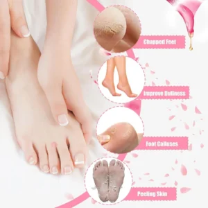 Silicone Moisturizing Gel Socks for Dry Cracked Feet Heels Reusable Spa Foot Care Treatment for Women Overnight Hydrating Repairing Softening Lotion Socks 1