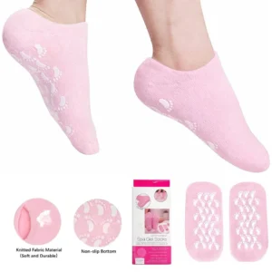 Silicone Moisturizing Gel Socks for Dry Cracked Feet & Heels | Reusable Spa Foot Care Treatment for Women | Overnight Hydrating, Repairing & Softening Lotion Socks