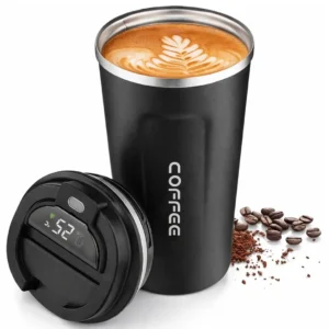 Smart Temperature Display Coffee Mug 510ml Double-Wall Vacuum Insulated Stainless Steel Travel Mug with Leakproof Lid (Hot & Cold)