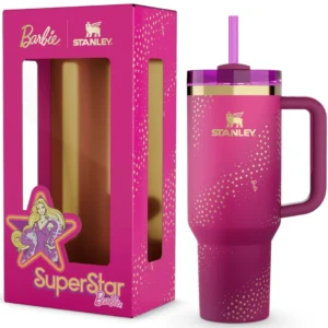 Star Pink Stylish Stanley Barbie Tumbler H2.0 Tumbler 1.18L Limited Edition Double Wall Vacuum Insulated 1