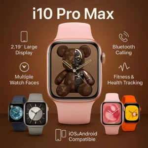 i10 Pro Max Smart Watch Series 9 Bluetooth Calling 2.19 HD Touchscreen Fitness Health Tracker Sleep Heart Rate Monitor 1