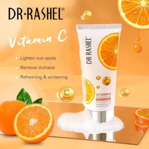 Dr. Rashel Vitamin C Brightening Facial Cleanser with Hyaluronic Acid Deep Cleansing Face Wash for Dark Spots Dull Skin Anti Aging Hydration 80ml Imported 1