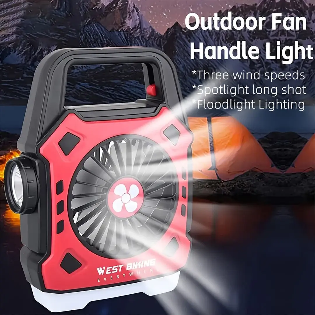 rechargeable camping fan with LED light portable outdoor fan with flashlight camping lantern fan rechargeable desk fan with LED light multipurpose camping fan