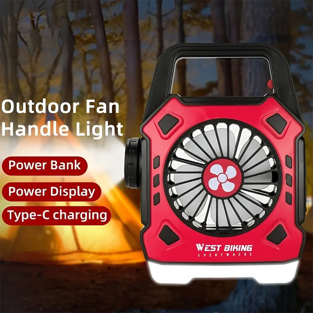 rechargeable camping fan with LED light portable outdoor fan with flashlight camping lantern fan rechargeable desk fan with LED light multipurpose camping fan