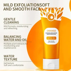 orange enzymes exfoliating gel brightening face peeling gel vitamin C exfoliating gel orange enzyme face scrub brightening skincare gel