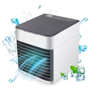 Portable Mini Air Cooler USB 3-in-1 Personal Evaporative Air Conditioner with LED Night Light | Quiet Desktop Cooling Fan for Bedroom, Office & Travel