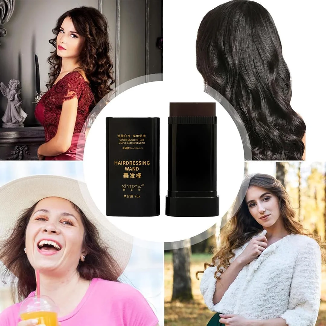 Temporary Hair Color Stick for Gray Coverage | Instant Hair Touch Up Wand for Black & Brown Hair, Portable Long-Lasting Root Concealer for Men & Women - Image 8