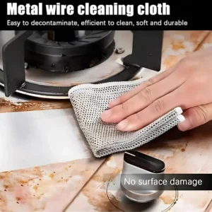 10 PCS Metal Wire Dish Cleaning Cloth Set Heavy Duty Kitchen Scrubber Scratch Free Dish Washing Cloth for Pots Pans Dishes Sink Stove Reusable Multipurpose Cleaning Pad for Home Kitchen 1