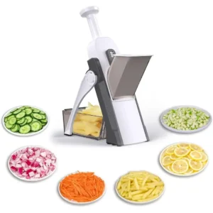 Brava Spring Vegetable Slicer Chopper Manual Mandoline Cutter Multi Function Fruit Vegetable Slicer Dicer Grinder with Adjustable Thickness Safety Design 1
