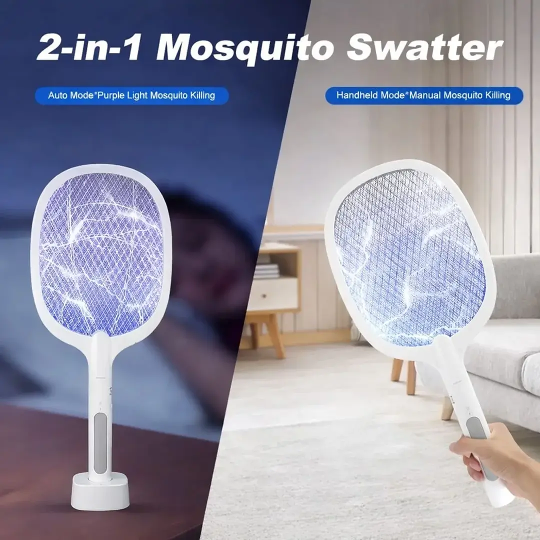 Nova USB Rechargeable Mosquito Racket ME-903 | Electric Bug Zapper Bat with Stand | Indoor & Outdoor Insect Killer - Image 4