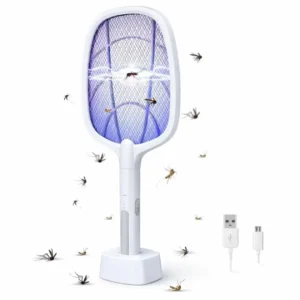 Nova USB Rechargeable Mosquito Racket ME-903 | Electric Bug Zapper Bat with Stand | Indoor & Outdoor Insect Killer